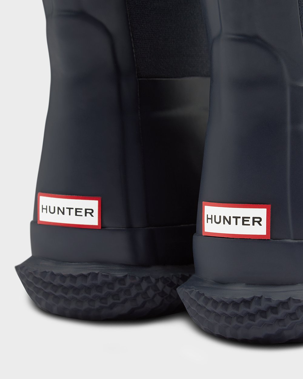 Kids Hunter Original Big Insulated Roll Top Sherpa | Snow Boots Navy | NZ-98543-PGXZ